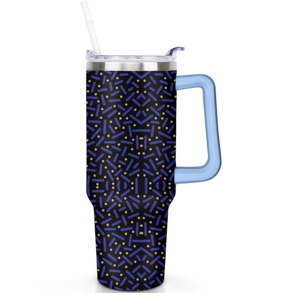 40oz Polka Dots Theme Tumbler with Handle Spill Proof Lid Straw 40 oz Polka Dots Travel Must Haves Tumbler Double Insulated Travel Coffee Cup Ideal Gifts for Polka Dots Men Women