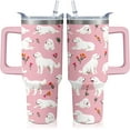 thumbnail image 1 of 40oz Pomeranian Dog Tumbler with Handle and Straw, Insulated Stainless Steel Travel Mug, Cute Puppy Design Water Bottle, Gift for Animal Lovers, Women & Men, 1 of 6