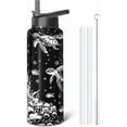 thumbnail image 1 of 40oz Sea Turtle Water Bottles with Flip Straw & Spout Lid, Double Wall Stainless Steel Travel Sport Bottle, Black Gym Gifts for Women Men (1PC), 1 of 6