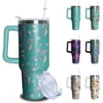 thumbnail image 1 of 40oz Seahorses Tumbler with Handle and Straw, Animal Lovers Gifts for Women Men, Starfish Stainless Steel Travel Mug Water Bottle, Sea Ocean Vacuum Insulated Cup with Lid, 1 of 6