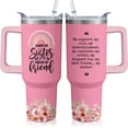 thumbnail image 1 of 40oz Sister Tumbler with Handle and Straw, Insulated Stainless Steel Cup, Travel Coffee Mug Water Bottle, Birthday Gifts for Women, 1 of 6