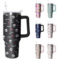 thumbnail image 1 of 40oz Skeleton Stainless Steel Tumbler with Handle and Straw, Gothic Heart Insulated Cup, Halloween Travel Coffee Mug Water Bottle with Lid and Straw, Skull Lovers Women Gifts, 1 of 5