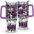 thumbnail image 1 of 40oz Skull Goth Tumbler with Handle Gifts for Women Halloween Tumbler with Lid and Straw Horror Skeleton Stainless Steel Insulated Travel Coffee Cups, 1 of 6