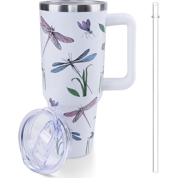 40oz Sloth Tumbler with Handle and Straw, Insulated Stainless Steel Travel Mug, Leak-Proof Lid & Straw, Cute Cup for Cold & Hot Drinks, Ideal Gift for Christmas Birthday