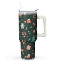 40oz Snowman Tumbler with Lid and Straw Leak Proof Stainless Steel Cup Holiday Presents Gifts