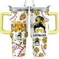 thumbnail image 1 of 40oz Softball Mom MaMa Tumbler with Handle, Mothers Day Gift for Woman, Sports Coach Insulated Stainless Steel Cup with Lid and Straws, Reusable Travel Coffee Mug Water Bottle, 1 of 6