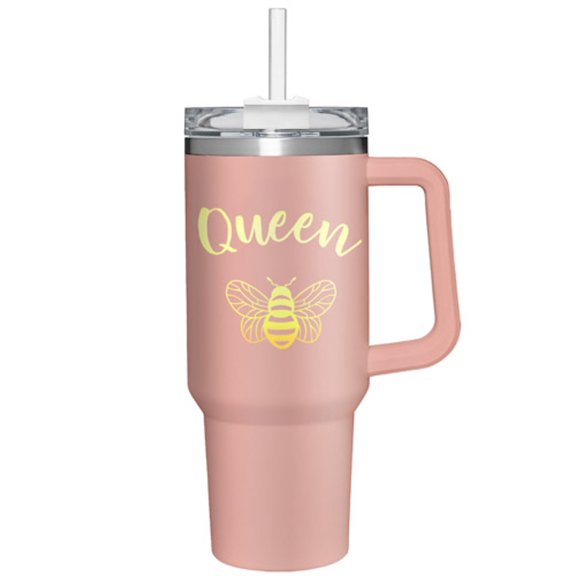 Queen Bee Canyon Cup, Double Wall Stainless Steel w/ Straw, 40oz, Gift Box
