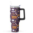 thumbnail image 1 of 40oz Stainless Steel Halloween Tumbler, Insulated Mug with Straw and Lid for Fall Season, 1 of 7