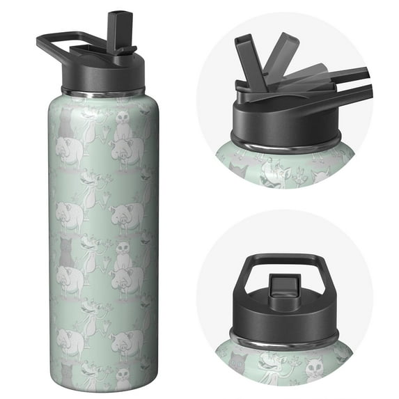 40oz Stainless Steel Pig Themed Water Bottle for Pig Themed Enthusiasts Camping & Hiking Sports Vacuum Insulated Leak Proof Hot Cold