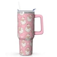 thumbnail image 1 of 40oz Stainless Steel Tumbler Gift - Winter Themed Reindeer, Double Wall Insulated Cup w/Handle & Straw, 1 of 4