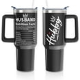 thumbnail image 1 of 40oz Stainless Steel Tumbler with Handle, Lid & Straw - Best Husband Ever Gift, Vacuum Insulated Cup for Dad - Father''s Day, Anniversary, Valentine''s Present for Him (1 PC), 1 of 6