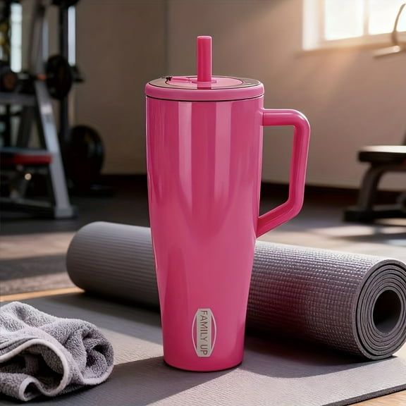 40oz Stainless Steel Vacuum Insulated Tumbler with Straw & Handle - Leakproof Insulated Cup,, Multi-Hour Hot/Cold Retention, Dishwasher, Reusable Water for Travel, Gym
