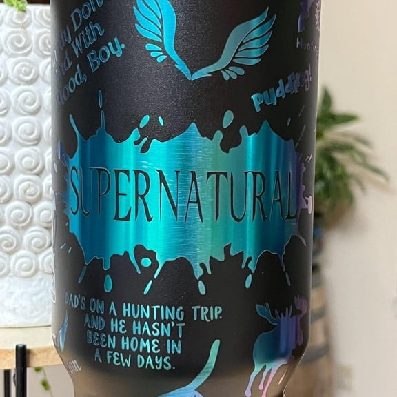 40oz Supernatural Inspired Tumbler with Handle & Straw, Gift For Him, Gift For Her, Personalized Gifts, Bridesmaid Tumbler,40oz tumbler cup