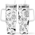 thumbnail image 1 of 40oz Supernatural Themed Stainless Steel Water Bottle - Festive Design Travel Tumbler for Christmas, Thanksgiving, Spring Festival, Uncharged Holiday Drinkware Gift, 1 of 5
