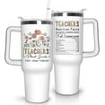 thumbnail image 1 of 40oz Teacher Tumbler with Handle, Stainless Steel Teacher Water Bottle Cup, Teacher's Travel Coffee Mug, Thanksgiving,Christmas,Graduation Gifts for Teachers, 1 of 7