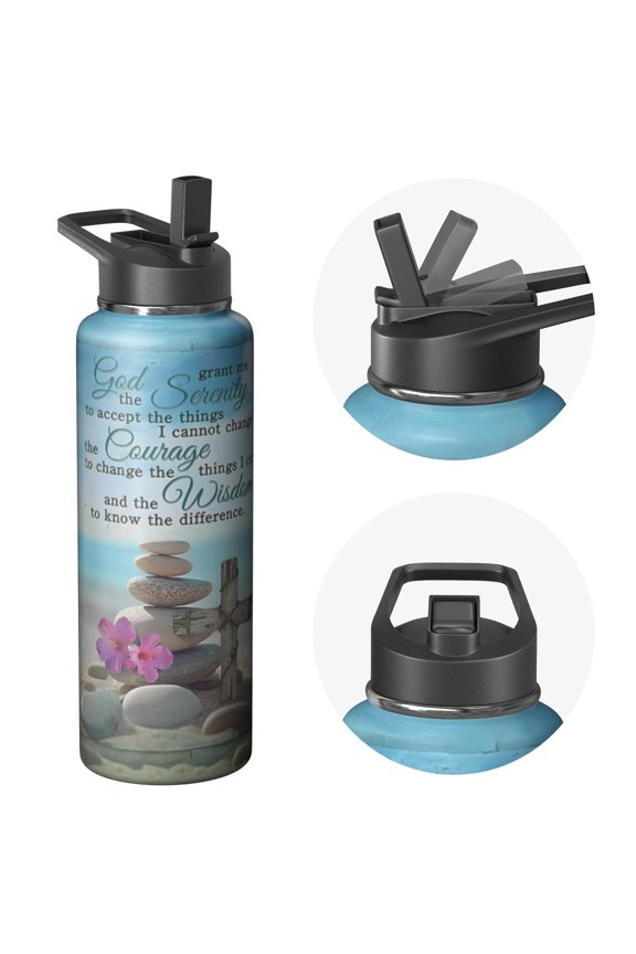 40oz Triple Insulated Holiday gifts Themed Water Bottle, Straw, Stainless Steel Construction, Spill Proof Lids Ideal for Commuting and Outdoor Fitness Training