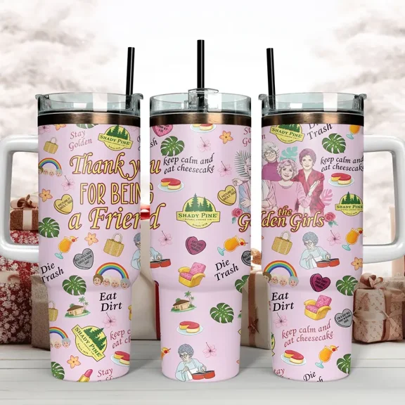 40oz Triple-Layer Insulated Portable Stainless Steel Tumbler Mug - The Golden Girls Iconic Quotes