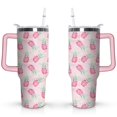 thumbnail image 1 of 40oz Tropical Pineapple Pattern Stainless Steel Flip Straw Tumbler Spill Proof Travel Cup Double Wall Vacuum Insulated Coffee Mug with Top Handle, 1 of 6
