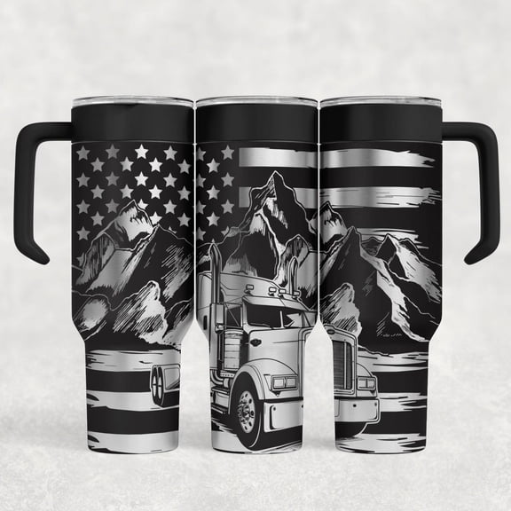 40oz Trucker tumbler personalize custom