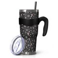 thumbnail image 1 of 40oz Tumbler,Black Christmas Candy Cane and Snowflake Pattern Insulated Tumblers with Removable Handle,Stainless Steel Double Vacuum Coffee Tumbler Cup with Straw for Home,Office,Travel,Party, 1 of 5