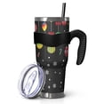 thumbnail image 1 of 40oz Tumbler,Black Christmas Ornament Pattern Insulated Tumblers with Removable Handle,Stainless Steel Double Vacuum Coffee Tumbler Cup with Straw for Home,Office,Travel,Party, 1 of 5