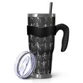 thumbnail image 1 of 40oz Tumbler,Black Halloween Dancing Skeleton Pattern Insulated Tumblers with Removable Handle,Stainless Steel Double Vacuum Coffee Tumbler Cup with Straw for Home,Office,Travel,Party, 1 of 5