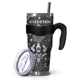 thumbnail image 1 of 40oz Tumbler,Black Halloween Letter Bat Pattern Insulated Tumblers with Removable Handle,Stainless Steel Double Vacuum Coffee Tumbler Cup with Straw for Home,Office,Travel,Party, 1 of 5