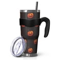 thumbnail image 1 of 40oz Tumbler,Black Halloween Pumpkins Insulated Tumblers with Removable Handle,Stainless Steel Double Vacuum Coffee Tumbler Cup with Straw for Home,Office,Travel,Party, 1 of 5