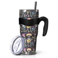 thumbnail image 1 of 40oz Tumbler,Day Of the Dead Halloween Pattern Insulated Tumblers with Removable Handle,Stainless Steel Double Vacuum Coffee Tumbler Cup with Straw for Home,Office,Travel,Party, 1 of 5