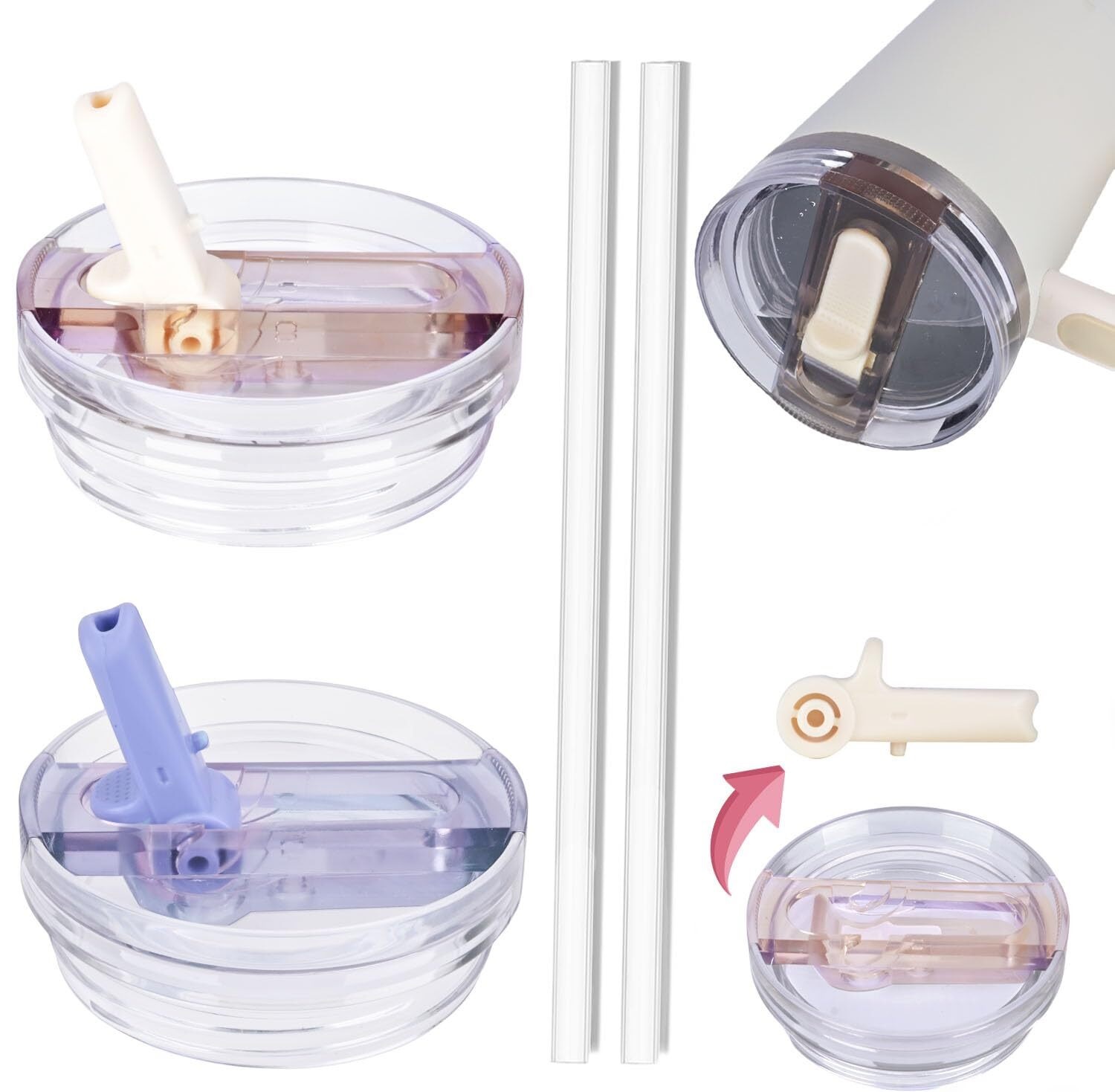 2Pcs Tumbler Lid For 40Oz Stanley Cup,Replacement 40 Oz Tumbler Lid, Dustproof | UK - View #3