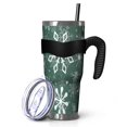 thumbnail image 1 of 40oz Tumbler,Green Christmas Snowflake Pattern Insulated Tumblers with Removable Handle,Stainless Steel Double Vacuum Coffee Tumbler Cup with Straw for Home,Office,Travel,Party, 1 of 5