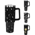 thumbnail image 1 of 40oz Tumbler with Handle and Straw Stainless Steel Goth Star and Moon Water Bottle Double Wall Vacuum Reusable Travel Mug Hot or Cold Gothic Cup Gift for Man/Woman, 1 of 6