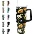thumbnail image 1 of 40oz Tumbler with Handle and Straw Sunflower Tumbler Leak Proof Insulated Tumbler Sunflower Coffee Travel Mug 40 oz Sunflower Tumbler with Handle Sunflower Gifts for Women, 1 of 6