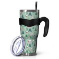 thumbnail image 1 of 40oz Tumbler,Light Green Christmas Village Pattern Insulated Tumblers with Removable Handle,Stainless Steel Double Vacuum Coffee Tumbler Cup with Straw for Home,Office,Travel,Party, 1 of 5