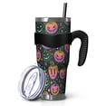 thumbnail image 1 of 40oz Tumbler,Neon Halloween Pumpkins Pattern Insulated Tumblers with Removable Handle,Stainless Steel Double Vacuum Coffee Tumbler Cup with Straw for Home,Office,Travel,Party, 1 of 5