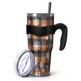 thumbnail image 1 of 40oz Tumbler,Orange and Black Plaid Christmas Snowflake Pattern Insulated Tumblers with Removable Handle,Stainless Steel Double Vacuum Coffee Tumbler Cup with Straw for Home,Office,Travel,Party, 1 of 5