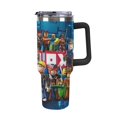 40oz Tumbler With Handle And Straw, Insulated Stainless Steel Double