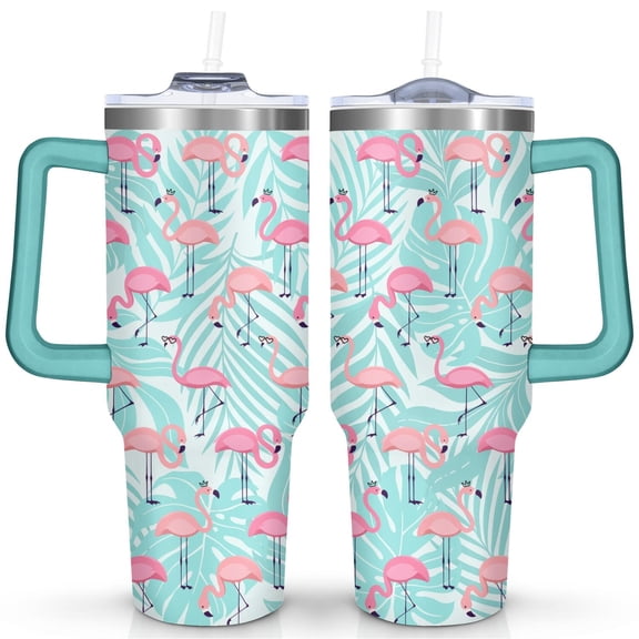 40oz Tumbler with Handle & Straw, Stainless Steel Insulated Cup, Leak Proof Travel Mug, Keeps Drinks Hot/Cold,Coffee Cup, Gifts for Women Men