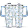 thumbnail image 1 of 40oz Tumbler with Handle & Straw, Stainless Steel Insulated Cup, Leak Proof Travel Mug, Keeps Drinks Hot/Cold,Coffee Cup, Gifts for Women Men, 1 of 7