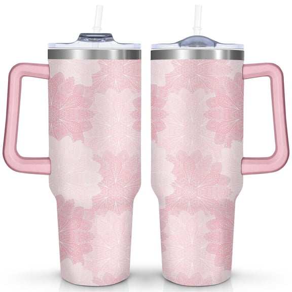 40oz Tumbler with Handle & Straw, Stainless Steel Insulated Cup, Leak Proof Travel Mug, Keeps Drinks Hot/Cold,Coffee Cup, Gifts for Women Men