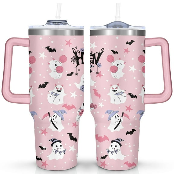 40oz Tumbler with Handle & Straw, Stainless Steel Insulated Cup, Leak Proof Travel Mug, Keeps Drinks Hot/Cold, Nurse Coffee Cup, Gifts for Women Men