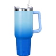 thumbnail image 1 of 40oz Tumbler with Handle and Straw Lid | Vacuum Insulated Leak Proof Tumbler | Stainless Steel Travel Mug Water Bottle Cup Keeps Cold & Hot | Blue, 1 of 6