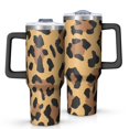 thumbnail image 1 of 40oz Tumbler with Handle and Straw, Vacuum Insulated Stainless Steel Travel Mug, Fits Car Cup Holder, Animal Print, 1 of 6