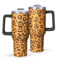 thumbnail image 1 of 40oz Tumbler with Handle and Straw, Vacuum Insulated Stainless Steel Travel Mug, Fits Car Cup Holder, Animal Print, 1 of 6