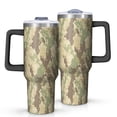 thumbnail image 1 of 40oz Tumbler with Handle and Straw, Vacuum Insulated Stainless Steel Travel Mug, Fits Car Cup Holder, Camo Print, 1 of 6