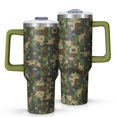 thumbnail image 1 of 40oz Tumbler with Handle and Straw, Vacuum Insulated Stainless Steel Travel Mug, Fits Car Cup Holder, Camo Print, 1 of 6