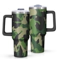 thumbnail image 1 of 40oz Tumbler with Handle and Straw, Vacuum Insulated Stainless Steel Travel Mug, Fits Car Cup Holder, Camo Print, 1 of 6