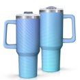 thumbnail image 1 of 40oz Tumbler with Handle and Straw, Vacuum Insulated Stainless Steel Travel Mug, Fits Car Cup Holder, Gradient Print, 1 of 6