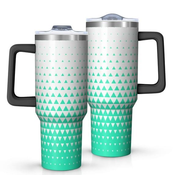 40oz Tumbler with Handle and Straw, Vacuum Insulated Stainless Steel Travel Mug, Fits Car Cup Holder, Gradient Print