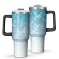 thumbnail image 1 of 40oz Tumbler with Handle and Straw, Vacuum Insulated Stainless Steel Travel Mug, Fits Car Cup Holder, Ice Crystal Print, 1 of 6